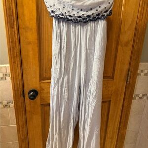 Jessica Simpson Light Blue Jumpsuit with Navy Lace